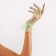 Carnival accessory - transparent gloves with a skirt, green color
