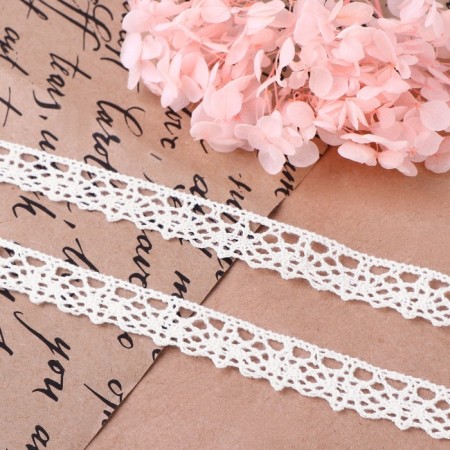 Knitted lace, 15 mm × 15 ± 1 m, fluid-white color-1