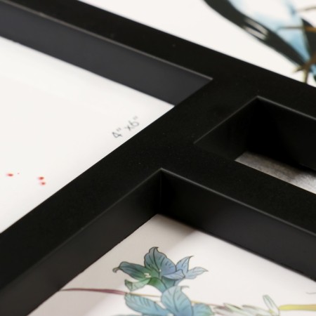 Photo frame plastic in 3 photos 10x15, 13x18 cm "straight lines" black 30.5x38 cm-2