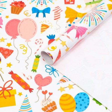 Glossy packaging paper "merry", 100 x 70 cm-1