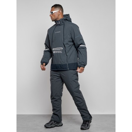 Male winter ski costume, size 48, dark gray color-1