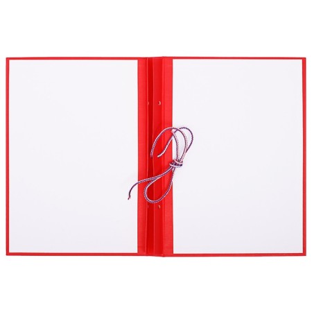 Folder for thesis (without inscription) boomvinyl, scallops/suture, without paper, red (capacity up to 300 sheets)-2