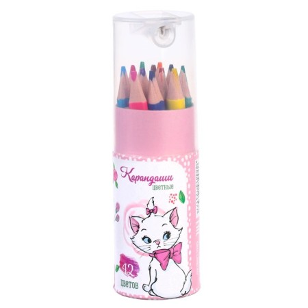 Colored pencils in a tube, 12 colors, trihedral, cats aristocrats-4