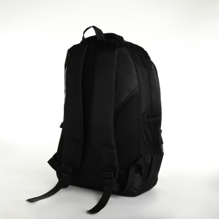 Youth backpack from textiles on lightning, 4 pockets, black/blue color-3
