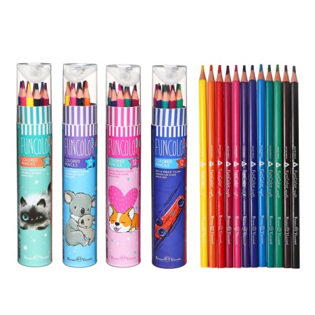 Faincolor color pencils Funcolor are plastic, in a cardboard tube, mix-11