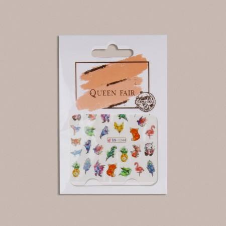 Slider - Nail Design "Watercolor Graphics", packing 6 pcs, multi -colored-2