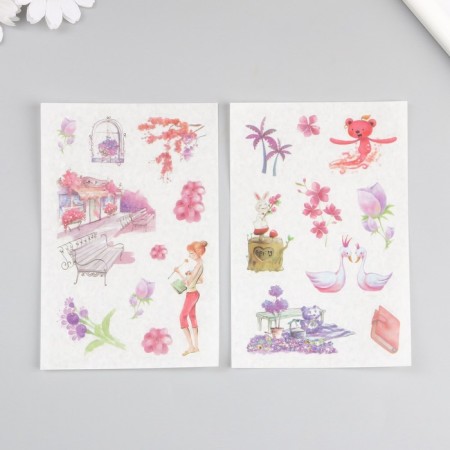 Stick Paper "Summer street" set of 6 sheets 18.6x10 cm-3