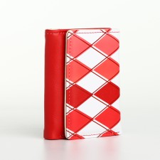 Women's wallet on the button, red color