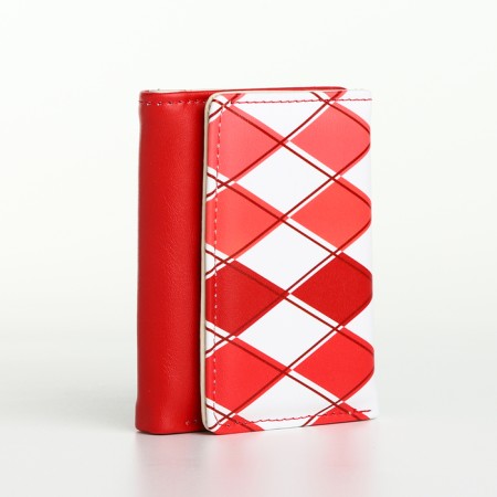 Women's wallet on the button, red color