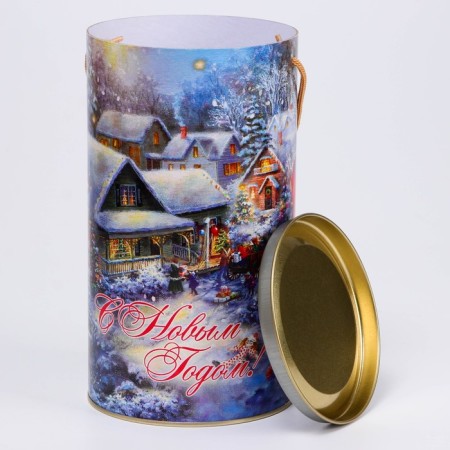 Gift box, tube "Grandfather Frost" 120x220mm-3