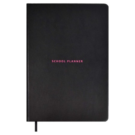 School School A5 80 sheets "Black Ploner", solid cover of artificial leather, foil embossing, lies, reference material, block 70 g/m2