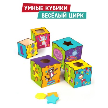 Smart Cubes "Funny Circus" 3 in 1 cubes, sorter, pyramid