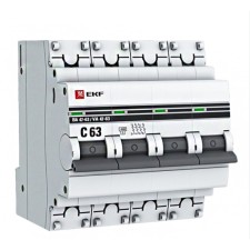 Circuit breaker automatic modular 4P C 63A 4.5ka VA 47-63 Proxima EKF MCB4763-4-63C-PRO