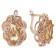 Earrings with rhinestones "Edel" oval with stone, the color is light brown in gold