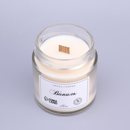 Aromatic candle made of soy wax in a bank, 150 g, vanilla-3