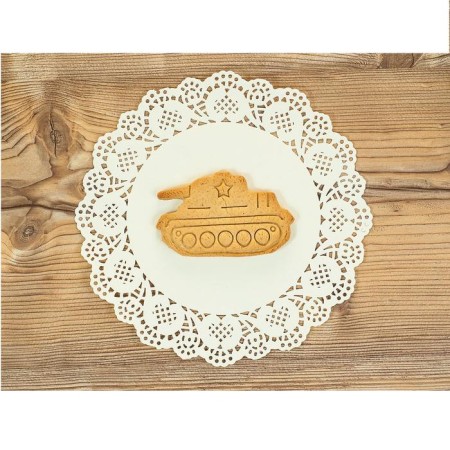 Tank cookies, cutting, stamp, 10.5 × 6.5 × 1.5 cm, green color, 10.5 × 6.5 ×-5