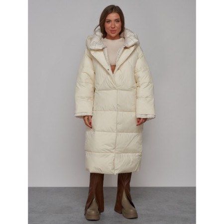 Coat insulated winter female, size 50, light-beige color-8