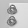 Earrings with rhinestones "Spiral" circle, white color in silver