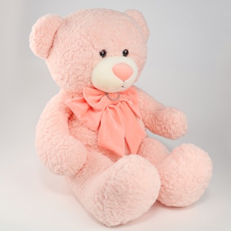 Soft toy "Bear", with a bow, 80 cm, pink color-1