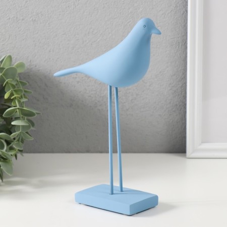 Polystone souvenir "Bird - long paws" pale blue 22x15 cm