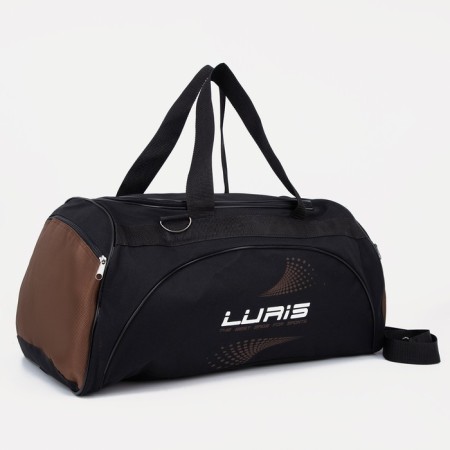 Sports bag with lightning, 2 outer pockets, long belt, black/brown color