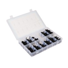 Clips and pistons fasteners, 12 types, set 350 pcs