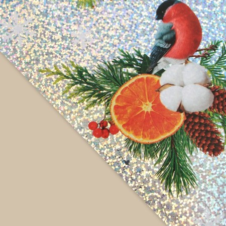 Interior stickers "Bullfins", holography 21 x 29.7 cm, New Year-1