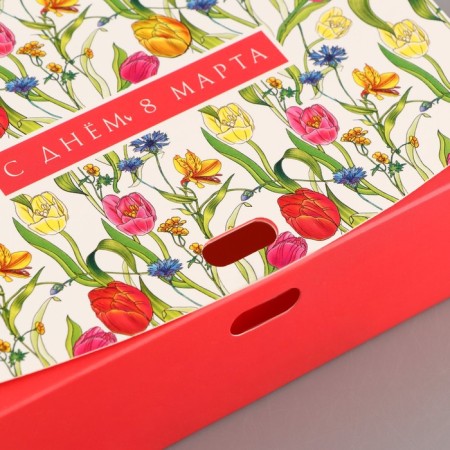 Gift folding box, packaging, “March 8”, 16.5 x 12.5 x 5 cm, without tape-2