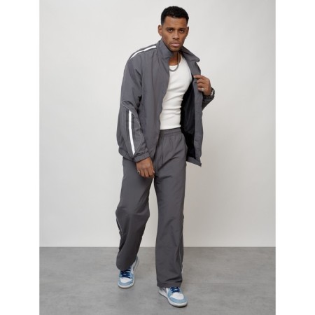 Male tracksuit, size 48, gray color-12