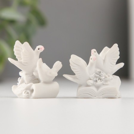Polystone souvenir "Doves on the book" Mix 3.8 cm-1