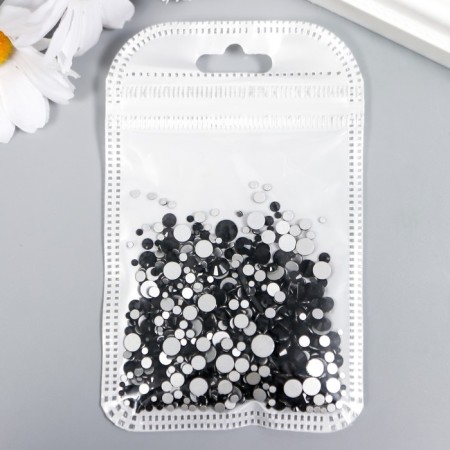 Decor for creativity Glass "Rhubates truncated cone. Black" D = 1.5-6.5 mm set 1000 pcs-2