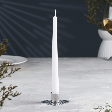 Cloth-Kruzhevo candlestick Metal for one candle, 7.8x2.7 cm, chrome