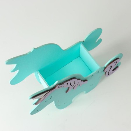 Wooden Kashpo 21.5 × 7 × 21 cm unique "unicorn", tiffany lilac-2