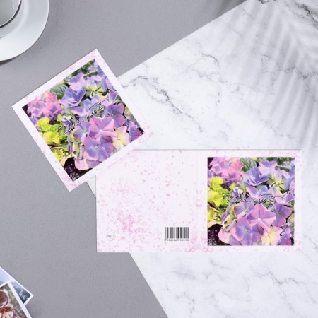 Mini-postcard "For you!" Flowers, 7.5x7.5 cm-1