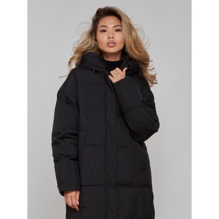 Coat insulated winter female, size 42, black color-11