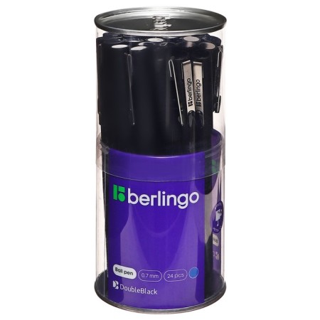 Ballpoint pen Berlingo "Doubleblack", 0. 7mm, blue, needle. Rod 319389-4