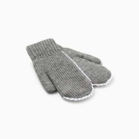 Women's mittens minku, gray color, 22 cm
