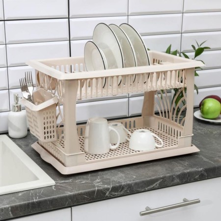 Distery drying 2-tier "Mistress Dream", 48 × 30.5 × 30 cm, beige color-1