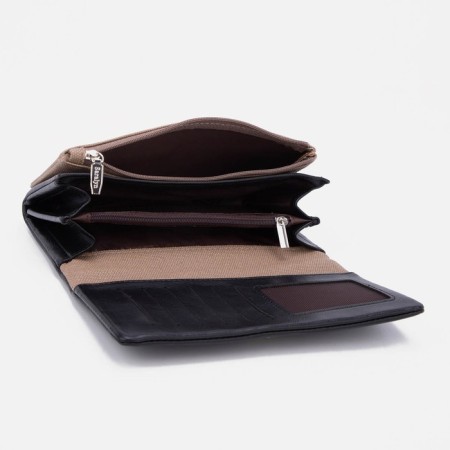 Women's wallet on the button, black color-2