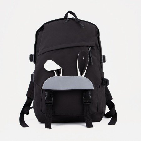 A backpack with a zipper, cute, black color