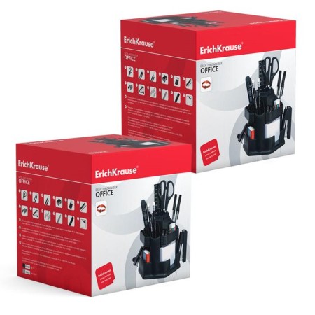 Set of desktop Erichkrause Office, 14 items, rotating, gray-4