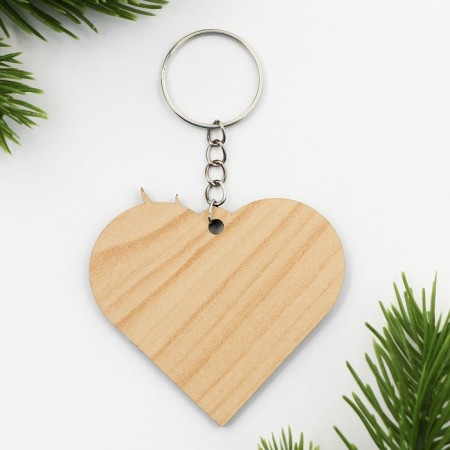 Wooden keychain "Family Happiness", 6 x 5.7 cm-3