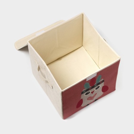 Stellid box for storage with a lid "Owl-Indian", 29 × 29 × 28.5 cm-3