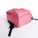 A backpack with a zipper, external pocket, pink color