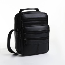 Male bag on lightning, long belt, black color