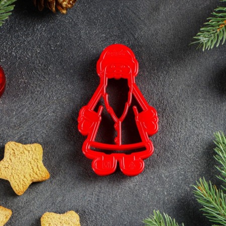 Books Form "Santa Claus", cutting, stamp, 10 × 6 cm, red color