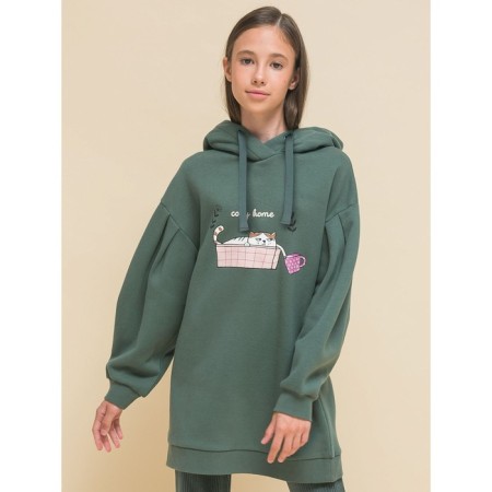 Sweatshirt for girls, height 116 cm, khaki color-1