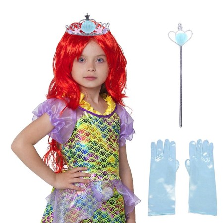 Carnival set "Princess-Rusal", crown, gloves, rod, wig