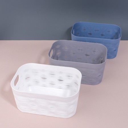 Organizer for storage "Wave", with handles, 1 section, 19.5 × 12.5 × 9.2 cm, color mix-5