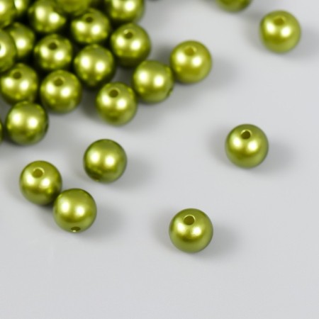 Set of beads "needlework" plastic, diameter 8 mm, 25 g, marsh-green